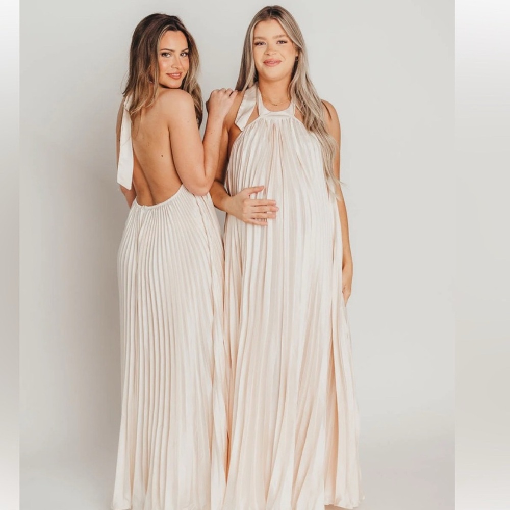 Sophisticated Cream Backless Dress
